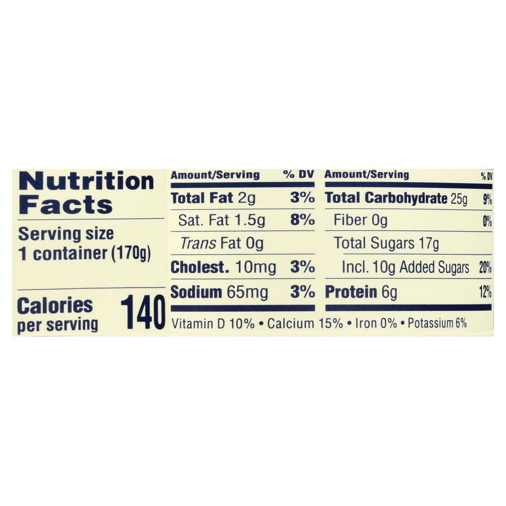 Tillamook Yogurt Lowfat Vanilla Bean Blended Nutrition Facts