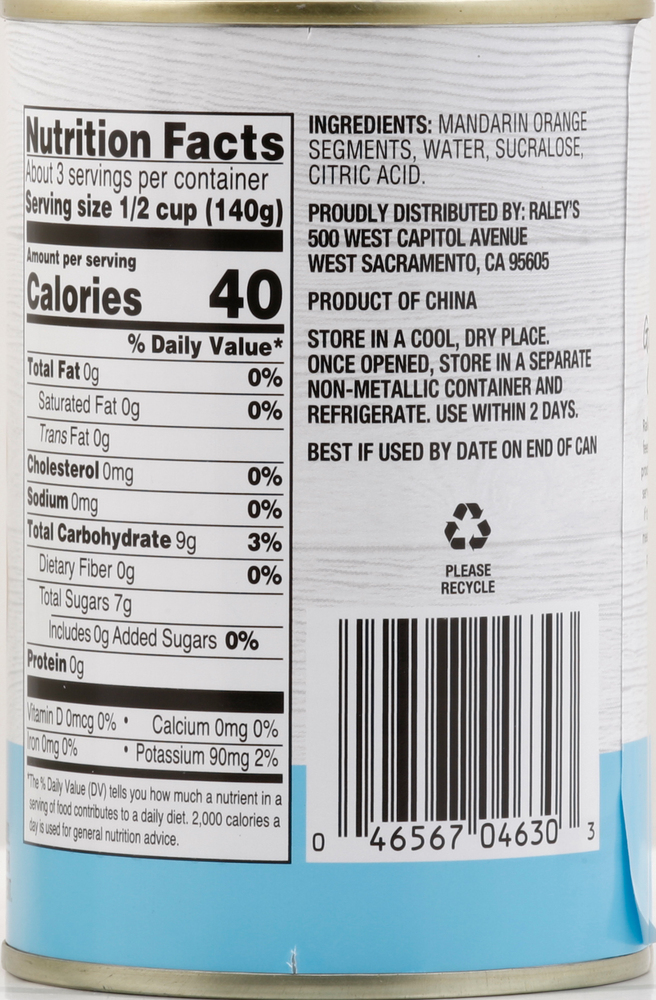 Raley's Mandarin Oranges in WaterPlanogramBack