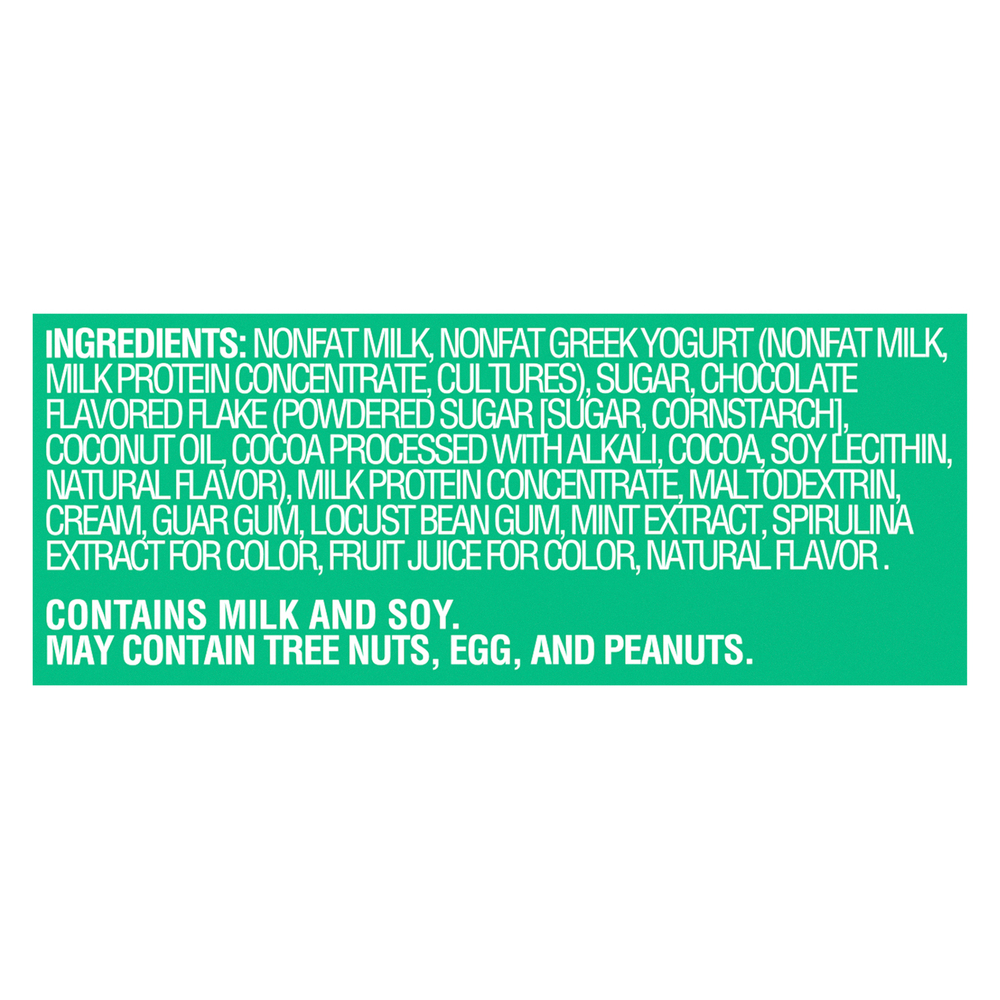 Yasso Yogurt Bars, Mint Chocolate Chip, GreekIngredients