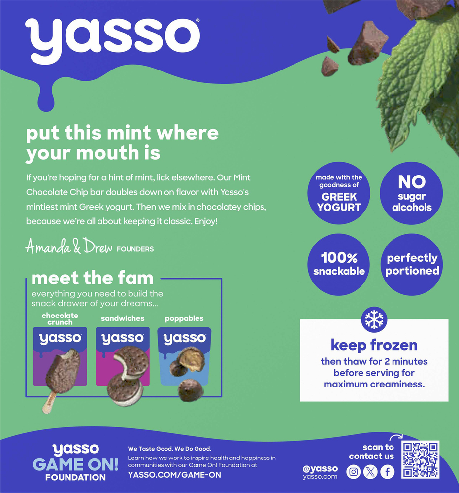 Yasso Frozen Greek Mint Chocolate Chip Yogurt Bars