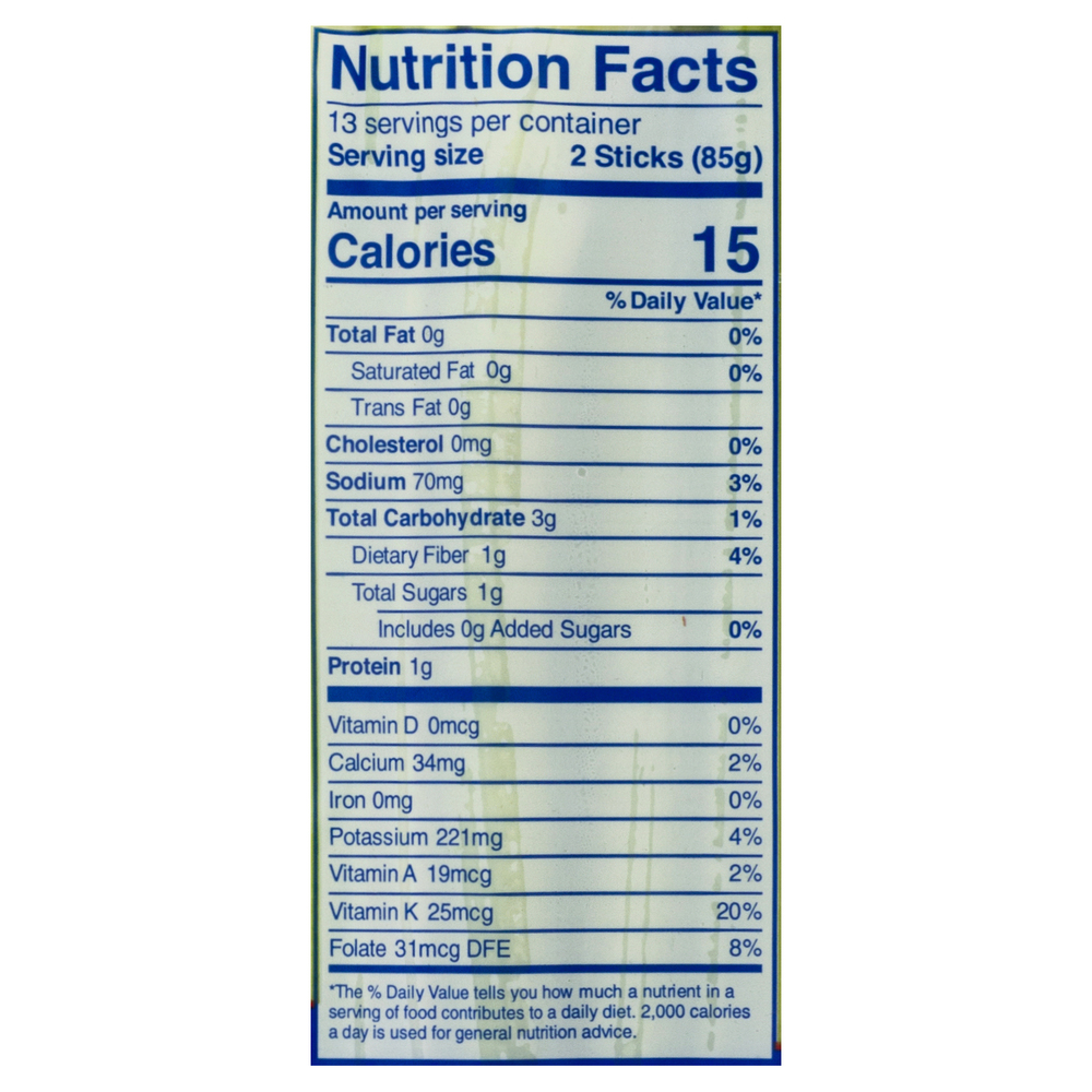 Nutrients in celery sticks hot sale