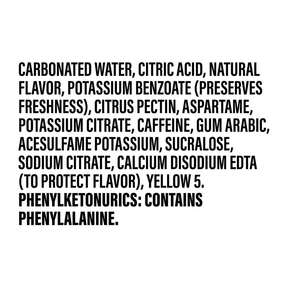 Mtn Dew Soda, Zero SugarIngredients