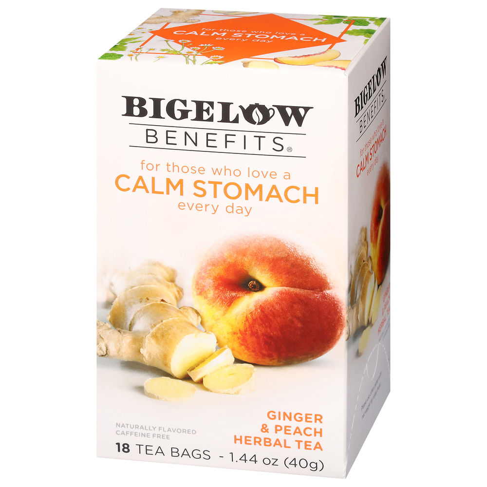 Bigelow Benefits Herbal Tea, Caffeine Free, Calm Stomach, Ginger