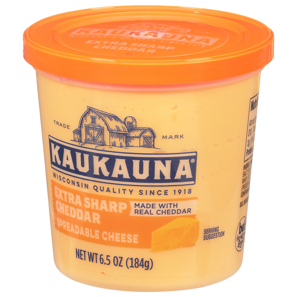 Kaukauna Spreadable Cheese, Extra Sharp CheddarFrontRightElevated