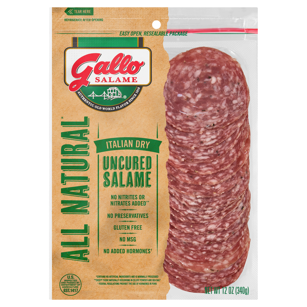 Gallo Deli Thin Sliced All Natural Uncured Salami, 12 oz.Main