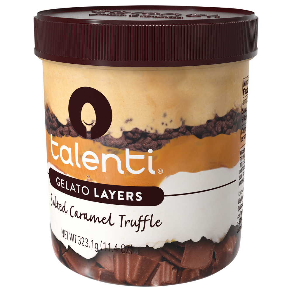 Talenti Gelato Layers, Salted Caramel Truffle-Front-Right-Elevated