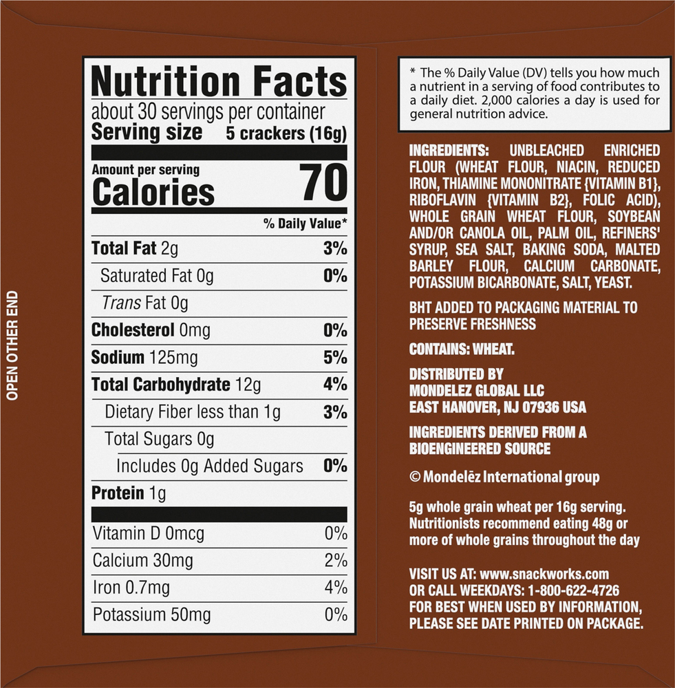 Nabisco Saltines Nutrition Facts UK Store