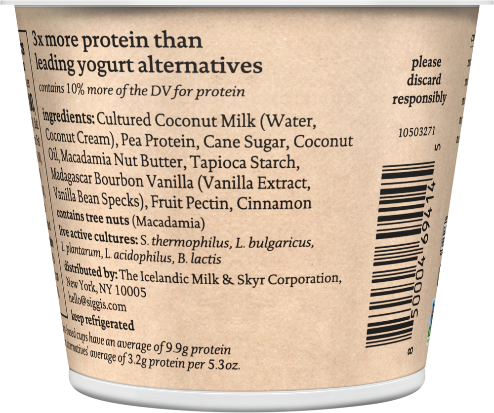 Siggi's Non-Dairy Plant-Based Vanilla & Cinnamon Coconut Blend