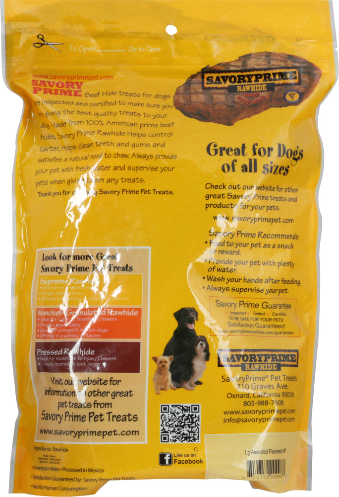 Savory Prime Rawhide Supreme Rawhide 100 Beef Hide