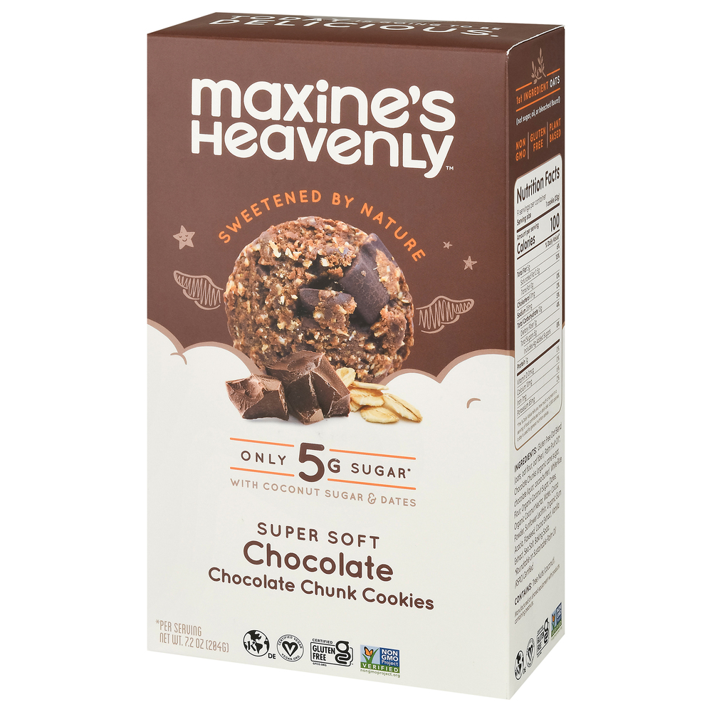 Maxine's Heavenly Cookies, Chocolate Chunk, Chocolate, Super Soft-Front-Right-Elevated