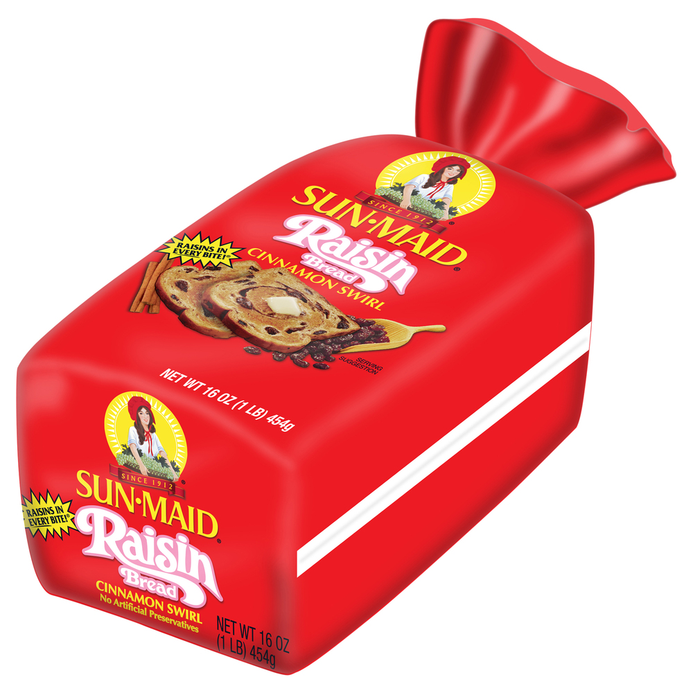 SunMaid SunMaid Cinnamon Swirl Raisin BreadFrontRightElevated