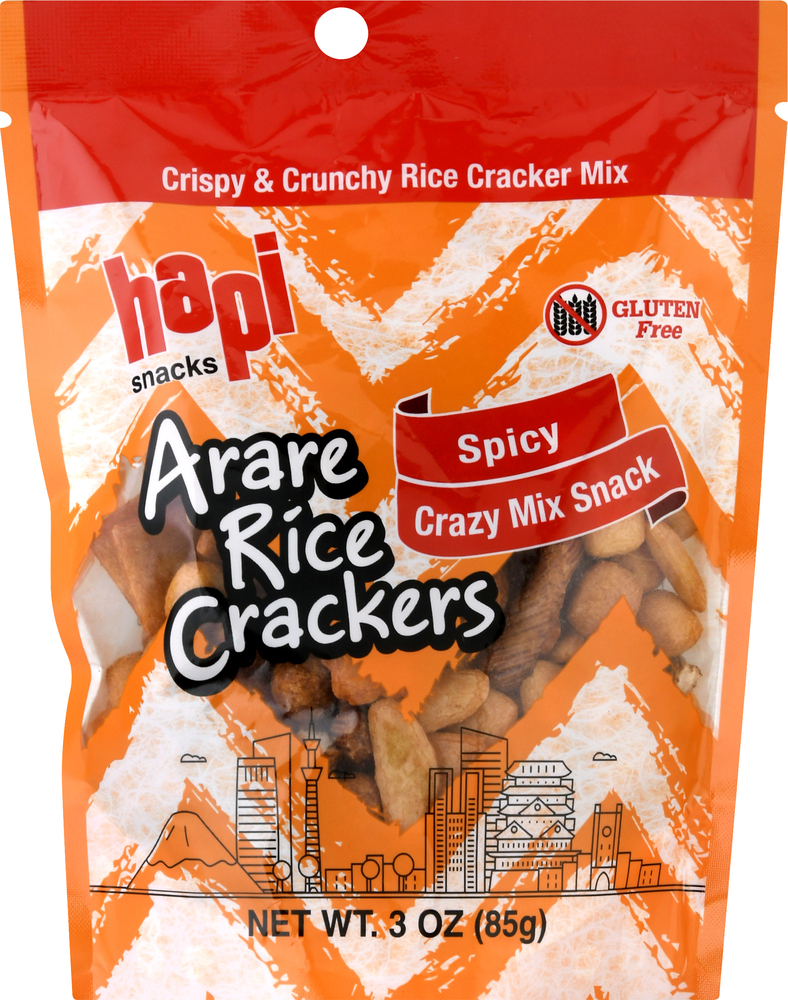 Hapi Snacks Crazy Mix Snack, Spicy, Arare Rice Crackers