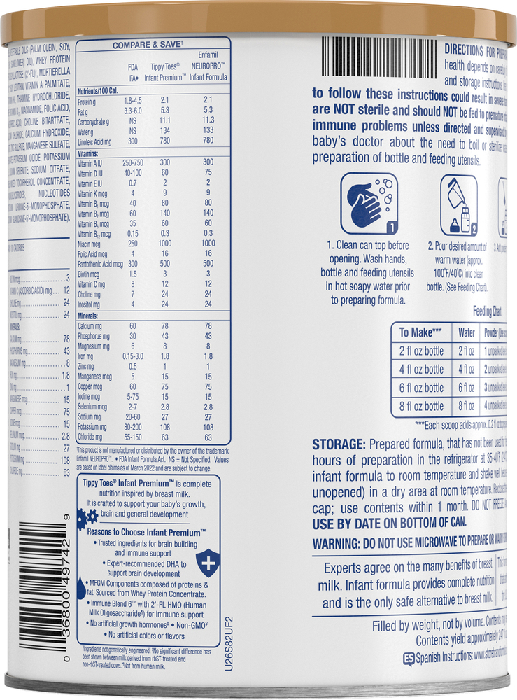 Tippy Toes Infant Formula, Infant Premium, 0 to 12 Months