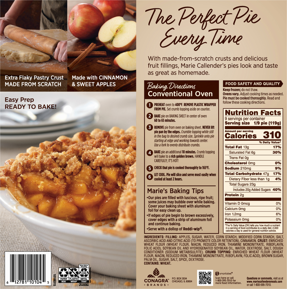 Marie Callender s Dutch Apple Pie Planogram Back