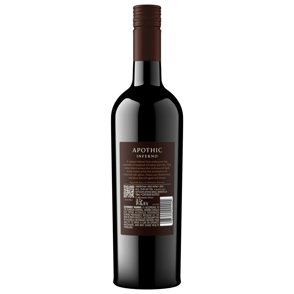 Apothic Inferno Red Wine Blend 750ml-Planogram-Back