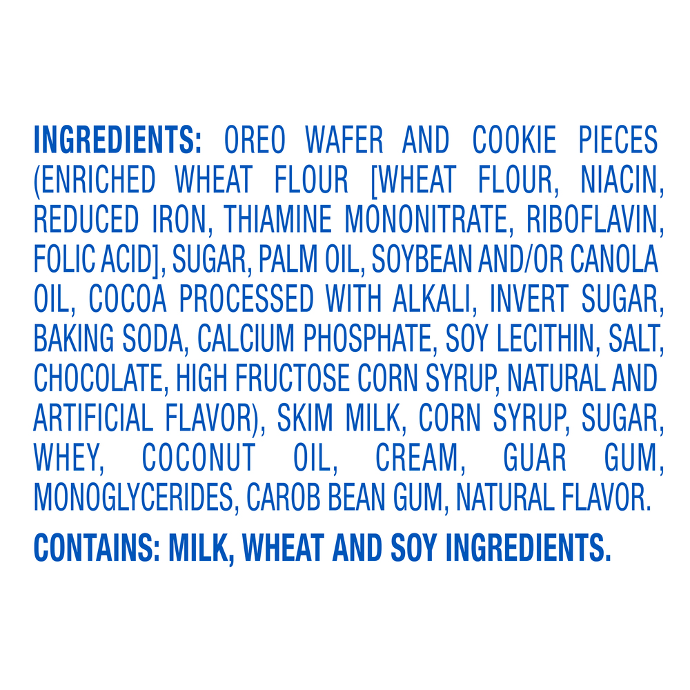 Oreo Frozen Dairy Dessert Sandwiches, 4 Pack-Ingredients