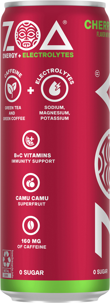 Zoa Energy Drink, Zero Sugar, Cherry Limeade