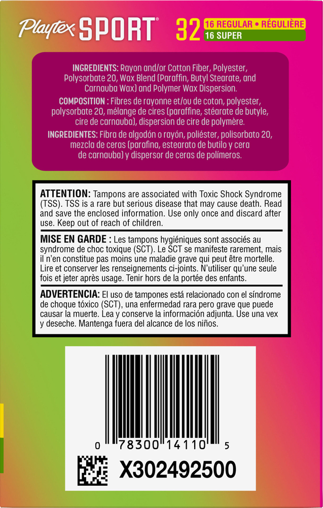 Playtex Sport Tampons, Plastic Applicator, Regular/SuperPlanogramRight