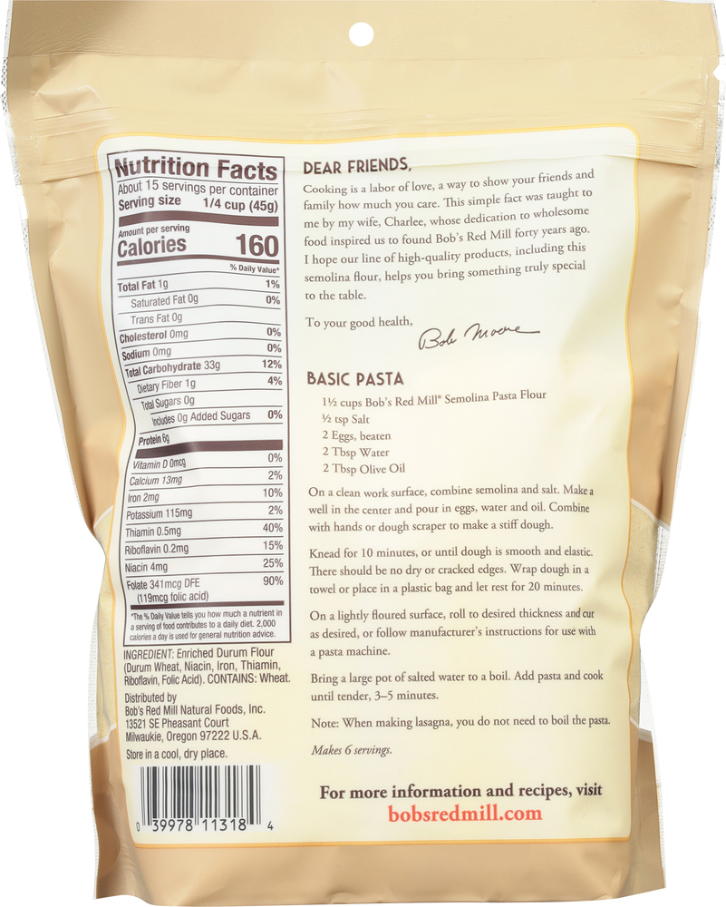 Bob's red hotsell mill semolina flour