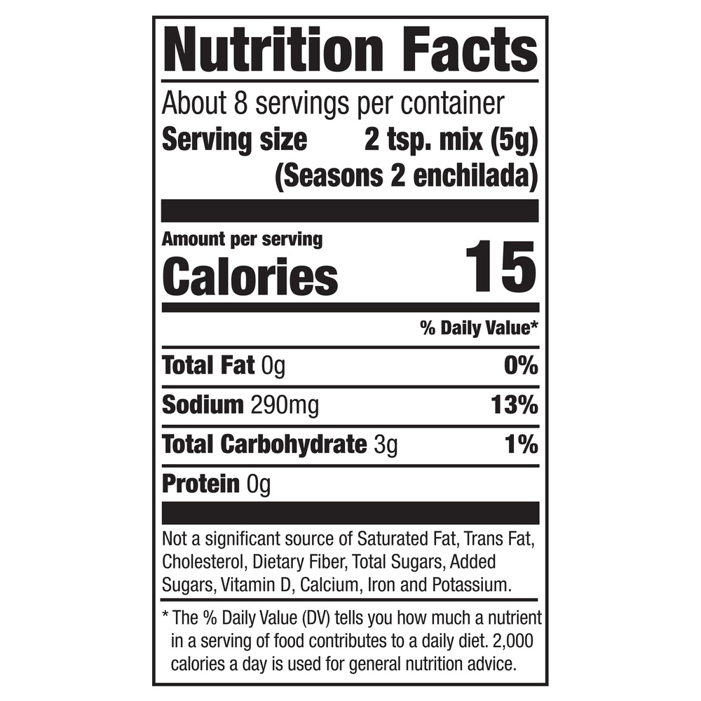 McCormick Enchilada Sauce MixNutritionFacts