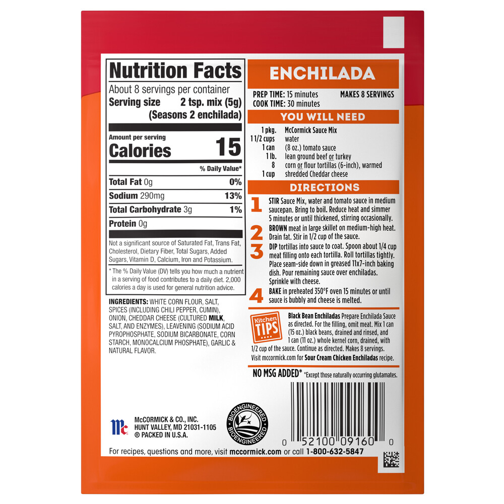 McCormick Enchilada Sauce MixPlanogramBack