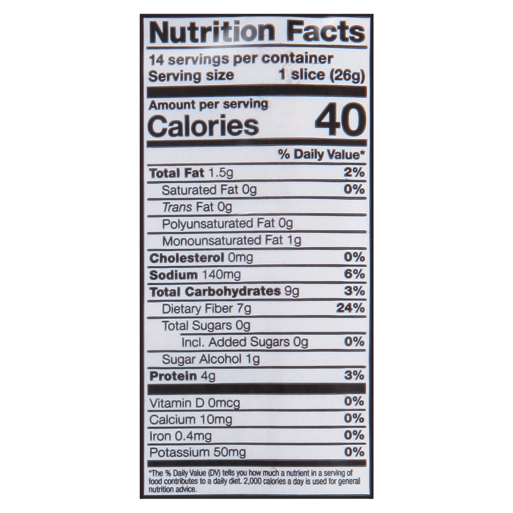 Sola Keto Bread Sweet Buttery Nutrition Facts