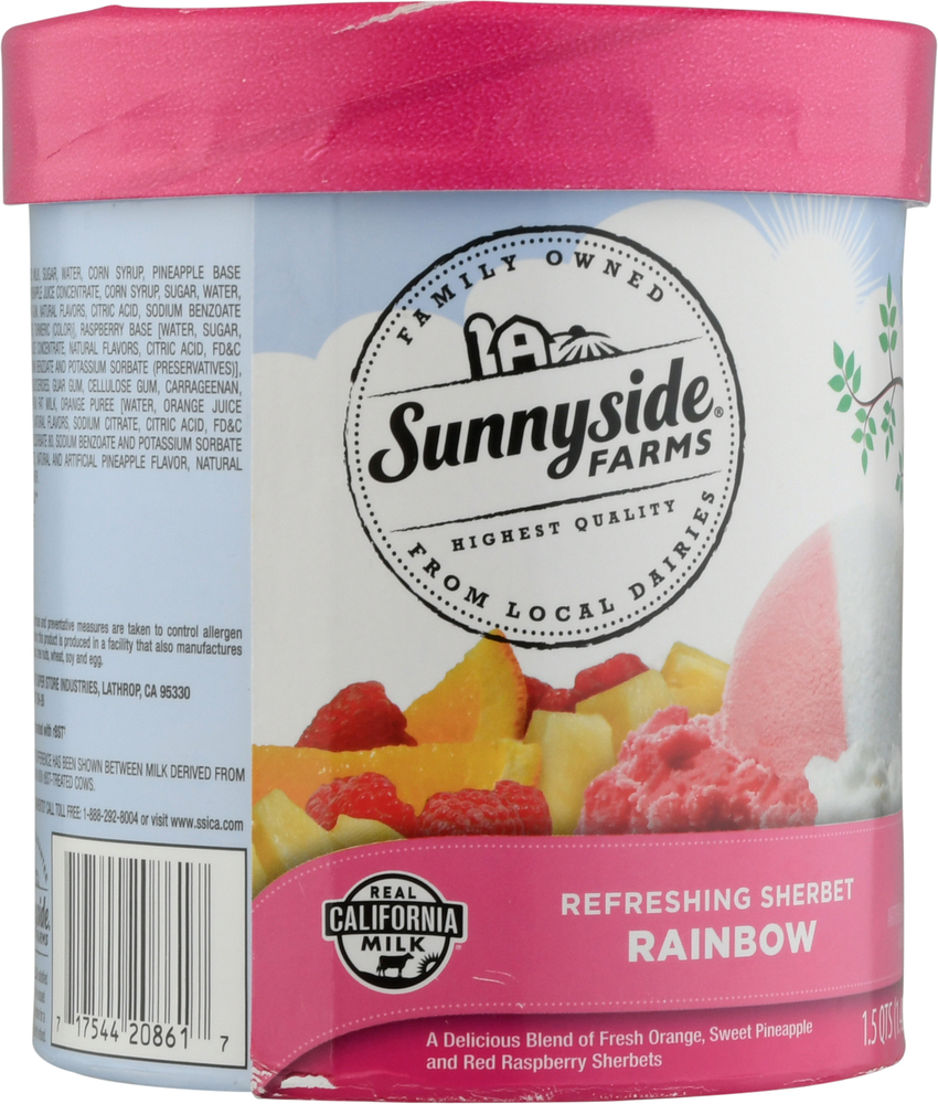 Sunnyside Farms Sherbet, Refreshing, Rainbow