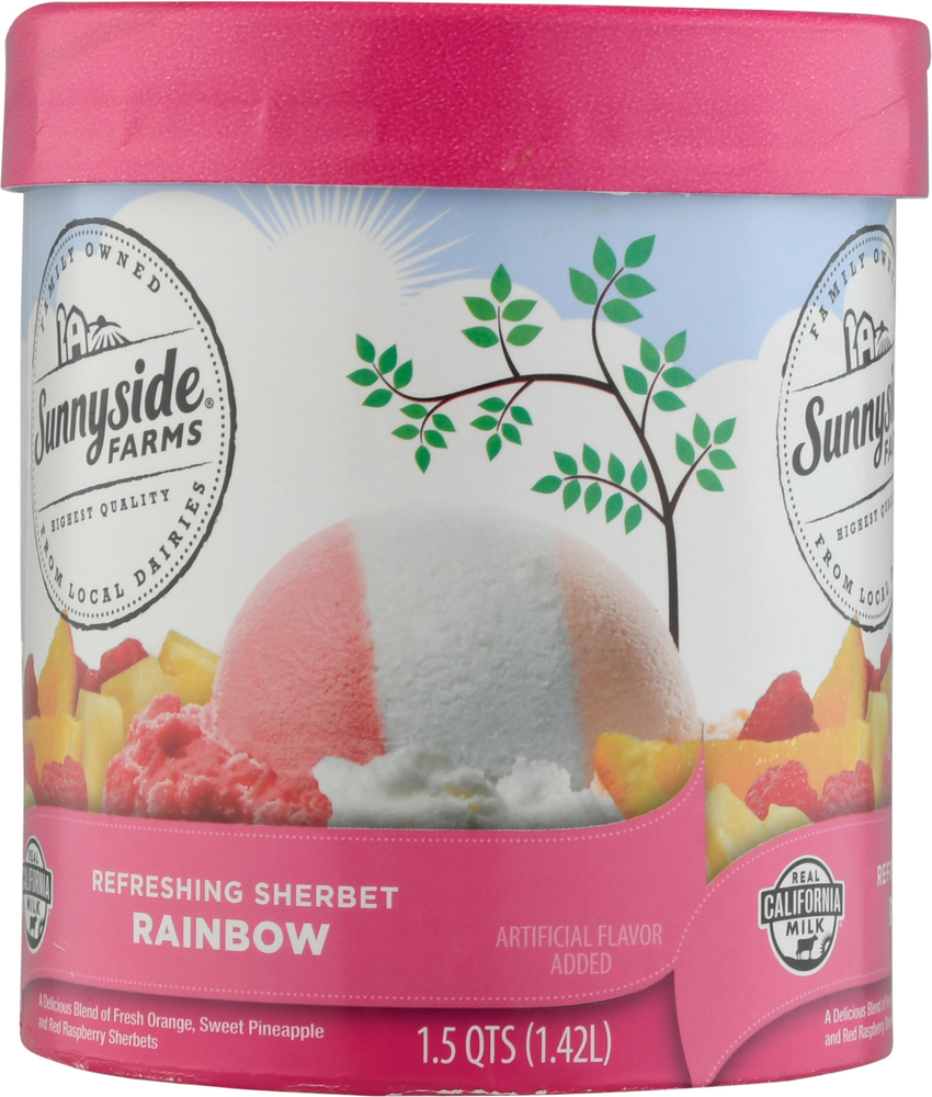 Sunnyside Farms Sherbet, Refreshing, Rainbow