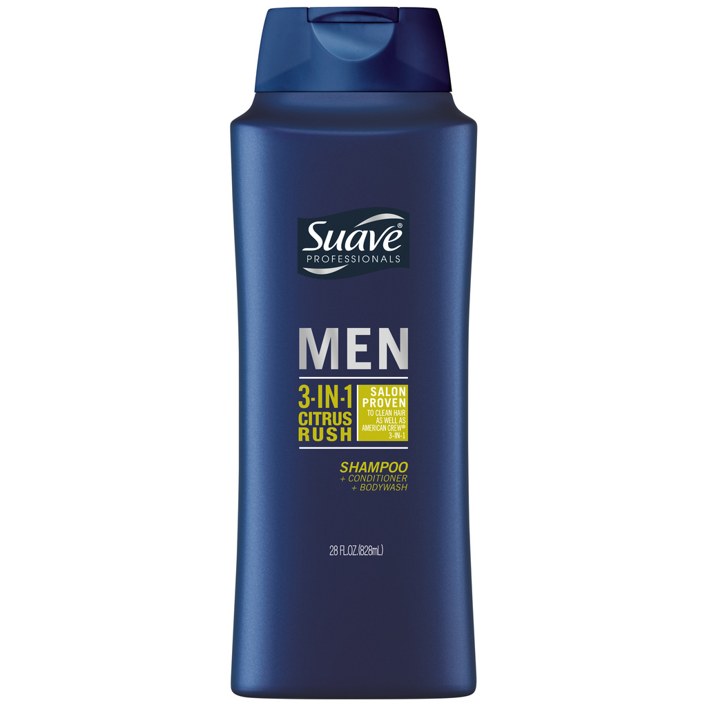 Suave Professionals Shampoo+Conditioner+Bodywash, Citrus Rush, 3-in-1
