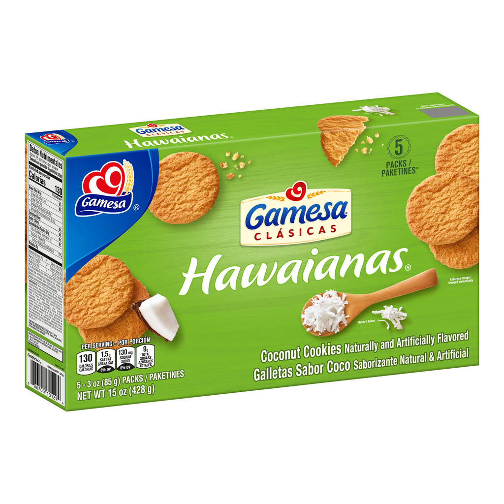 Gamesa Hawaianas Cookies, Coconut, Hawaianas