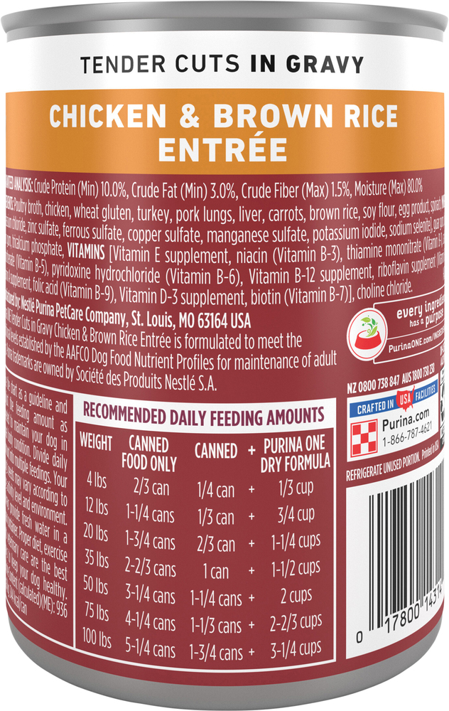 Purina One Purina ONE Tender Cuts in Wet Dog Food Gravy Chicken and