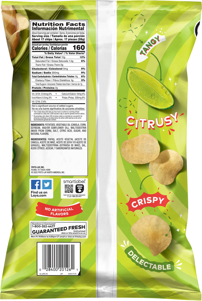 Lay's Potato Chips, Limon FlavoredPlanogramBack