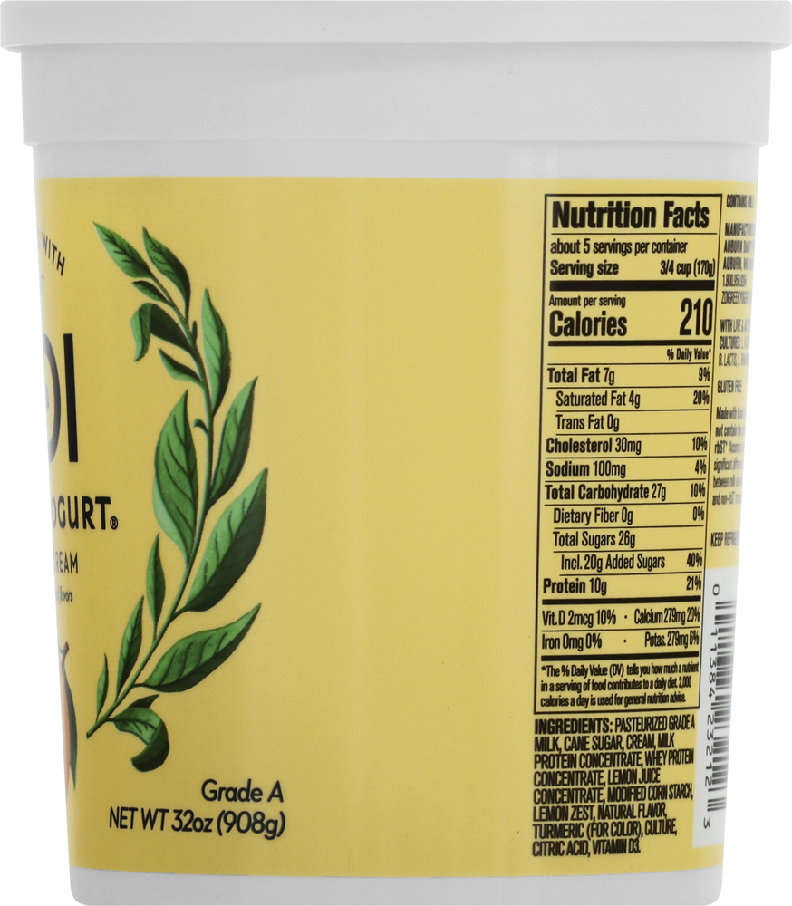 Zoi Yogurt, Greek, Lemon Cream, BlendedPlanogramRight