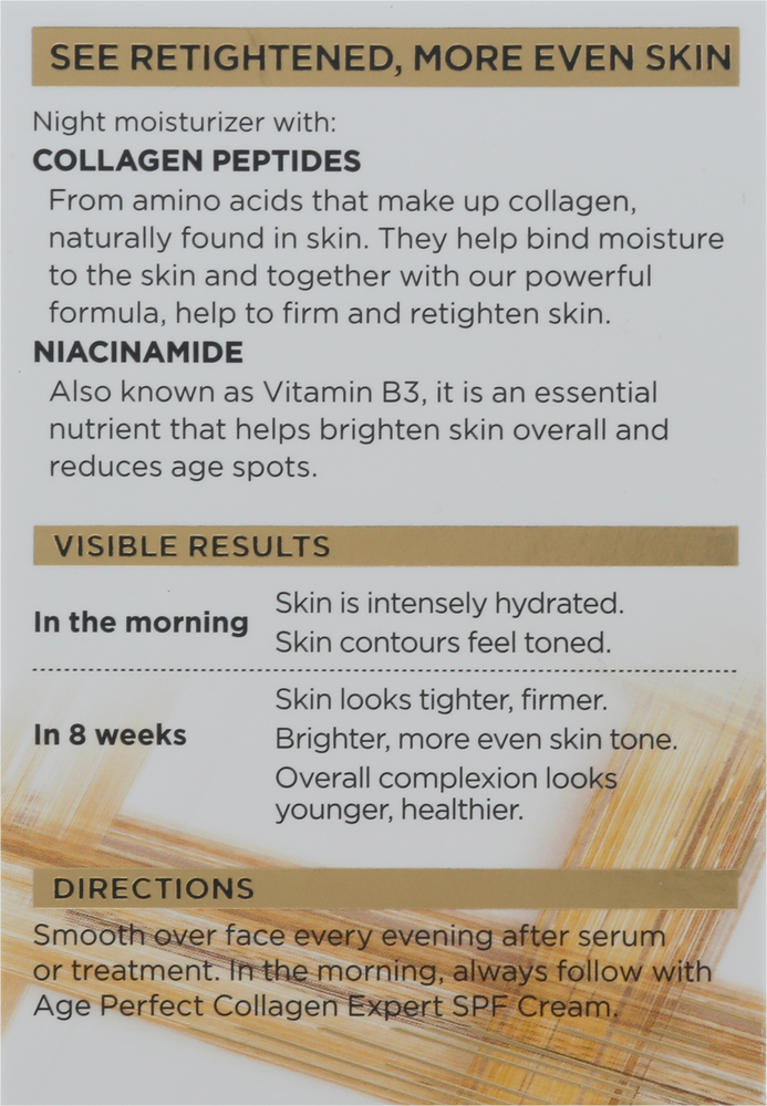L'Oreal Paris Age Perfect Collagen Expert Anti-Wrinkle Night Moisturizer - 2.5 Oz, All Skin Types