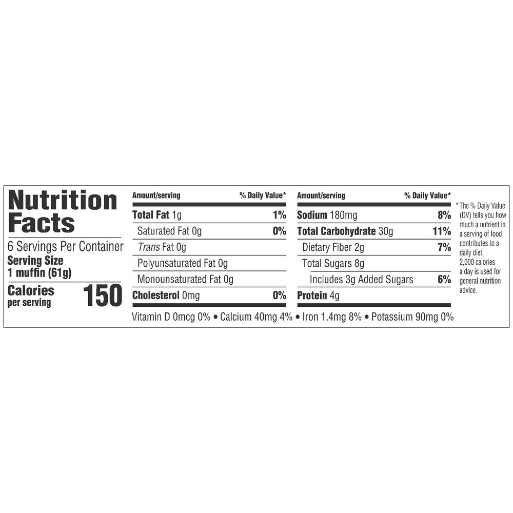 Thomas' Cinnamon Raisin English Muffin, 6 count, 13 ozNutritionFacts