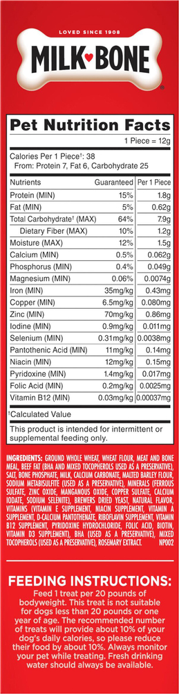 Milk bone nutrition information top