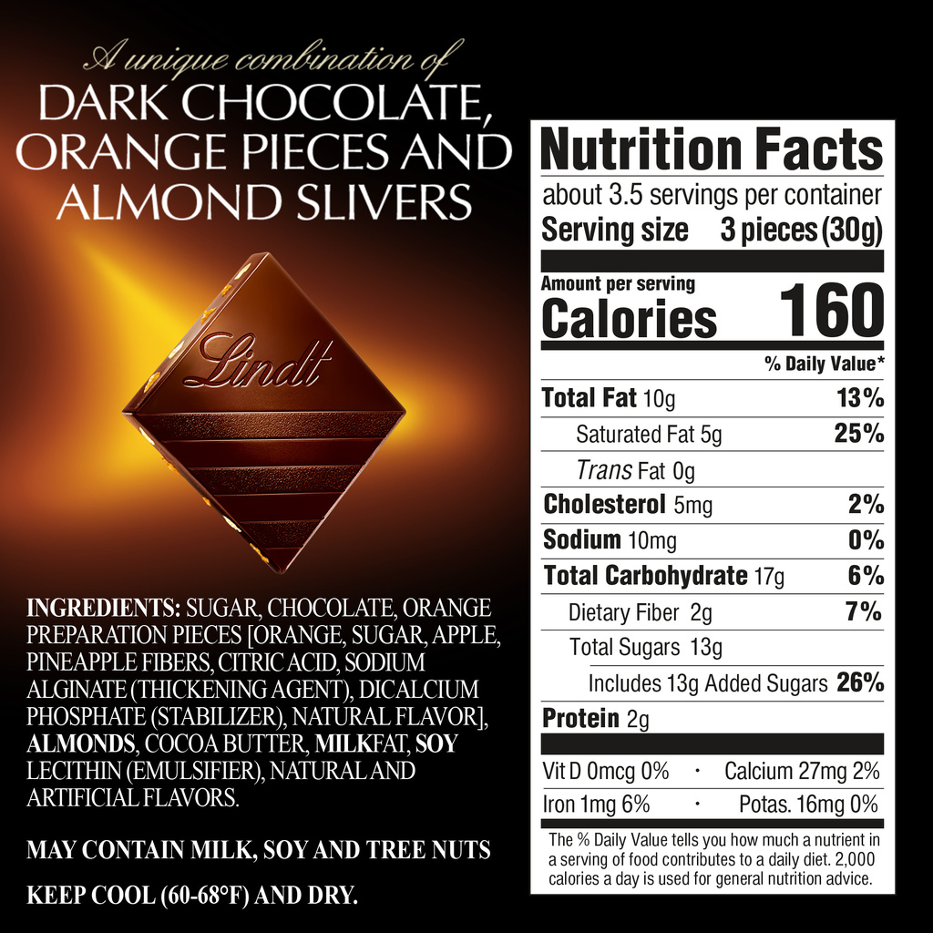 Lindt dark chocolate orange discount