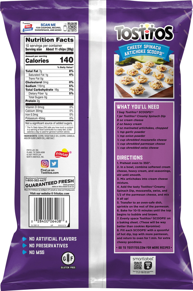 Tostitos Scoops! Tortilla Chips, OriginalPlanogramBack