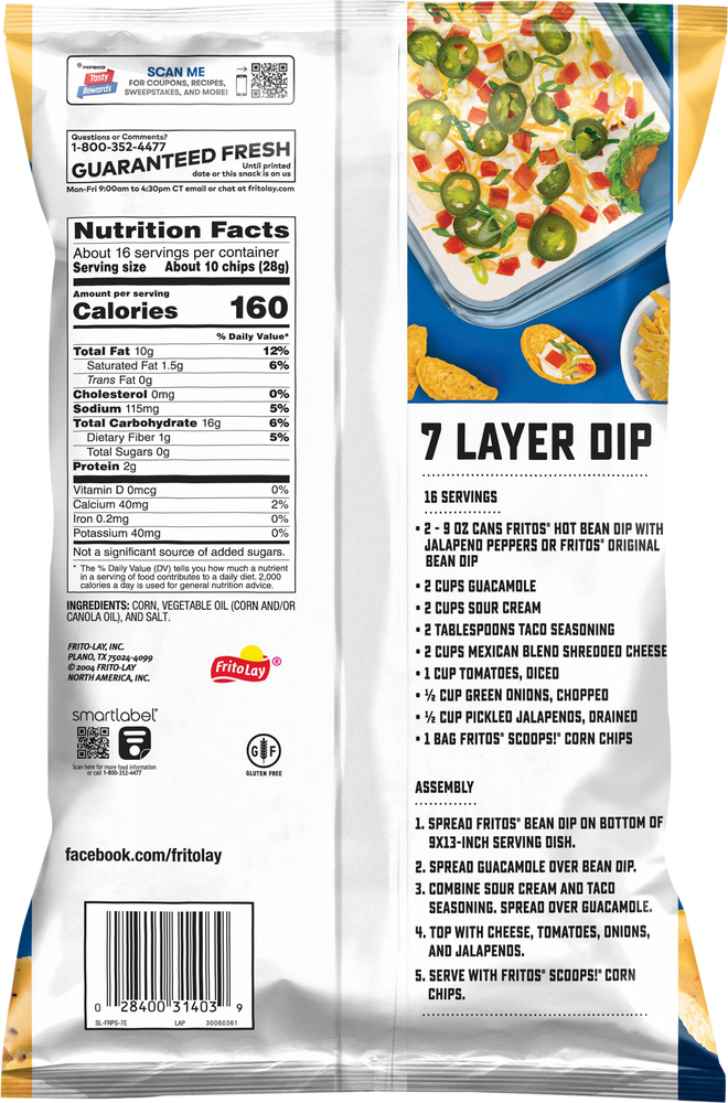Fritos Scoops Corn Chips, Party Size-Planogram-Back