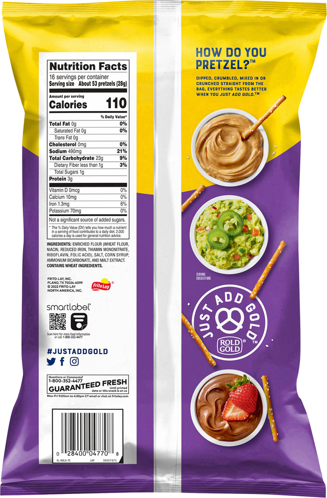 Rold Gold Pretzels, Original, SticksPlanogramBack