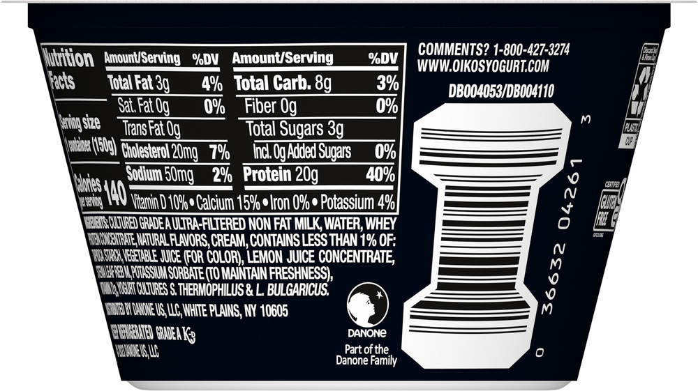 Oikos Pro Pro Yogurt, Cherry Flavored-Planogram-Back