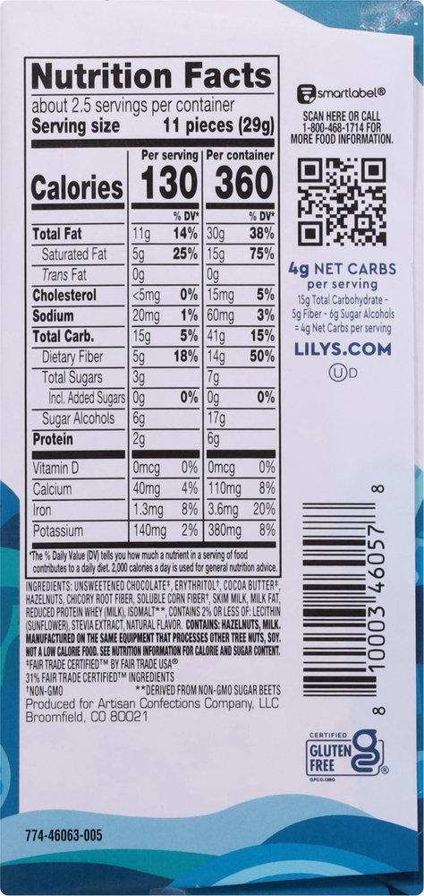 Lily's Milk Chocolate Style Bar, Hazelnut