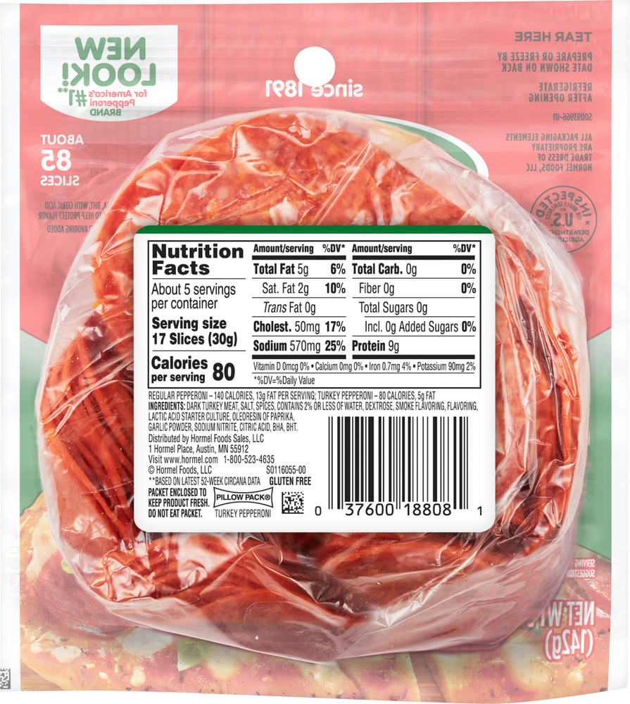 Hormel Pepperoni, TurkeyPlanogramBack