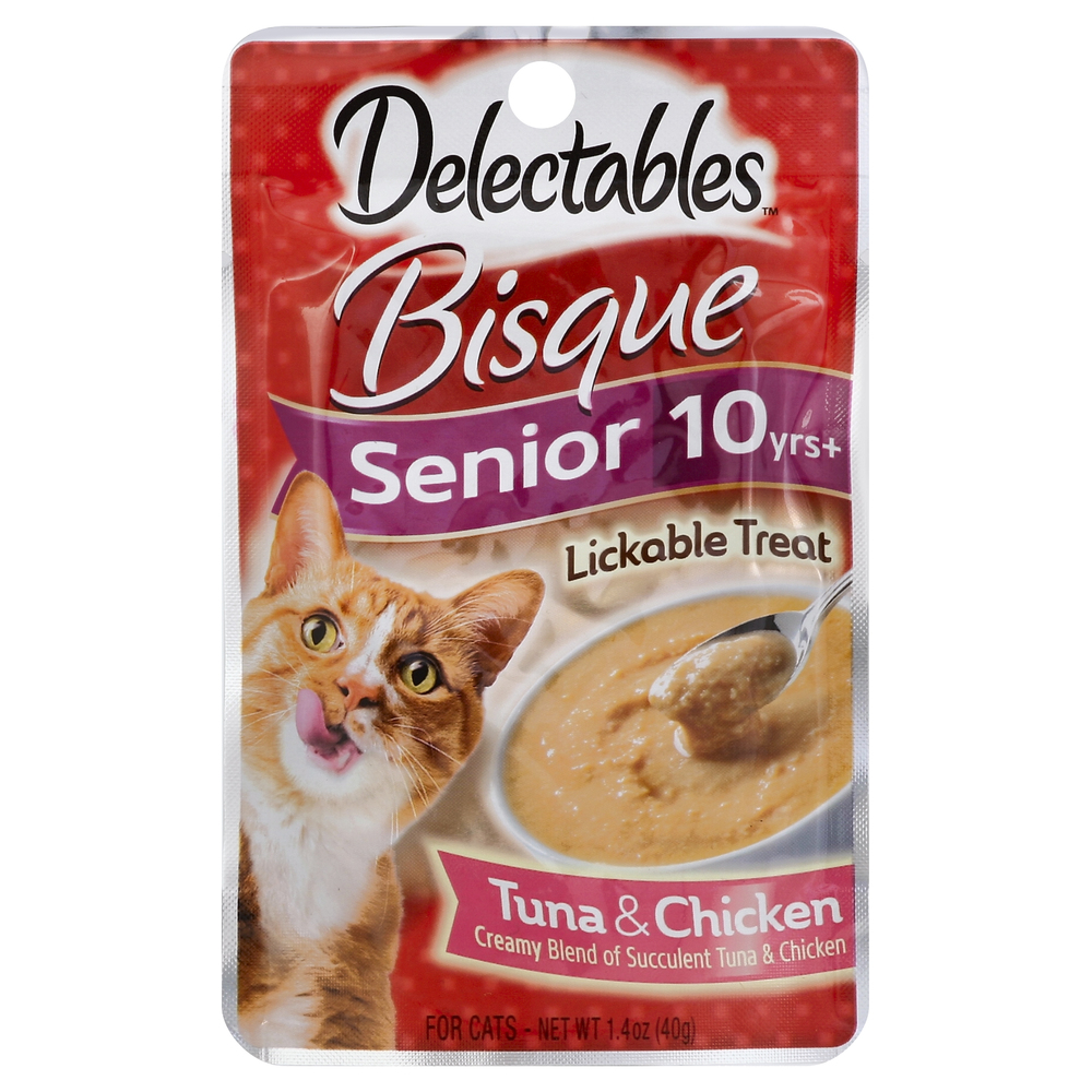 Delectables Bisque Lickable Treat Bisque with Tuna Chicken Senior 10 Yrs