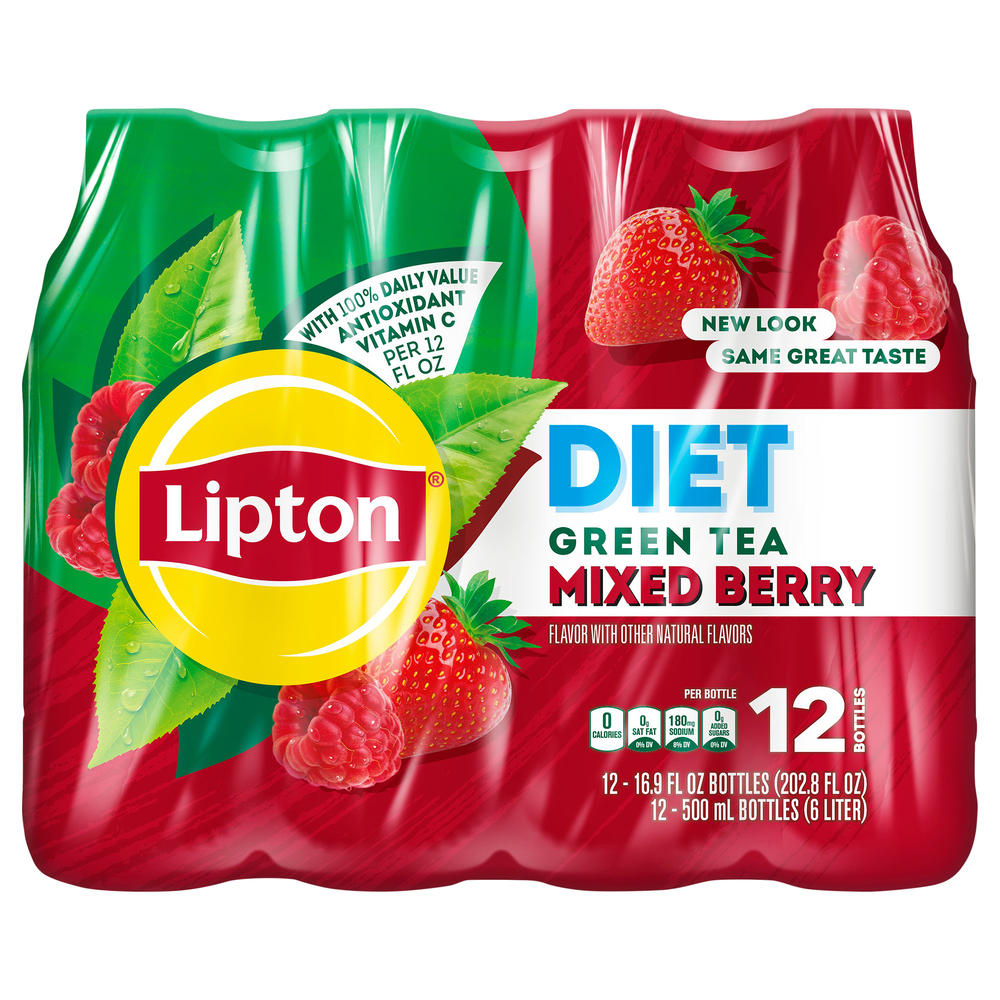 Lipton Diet Green Tea Iced Tea, Mixed Berry