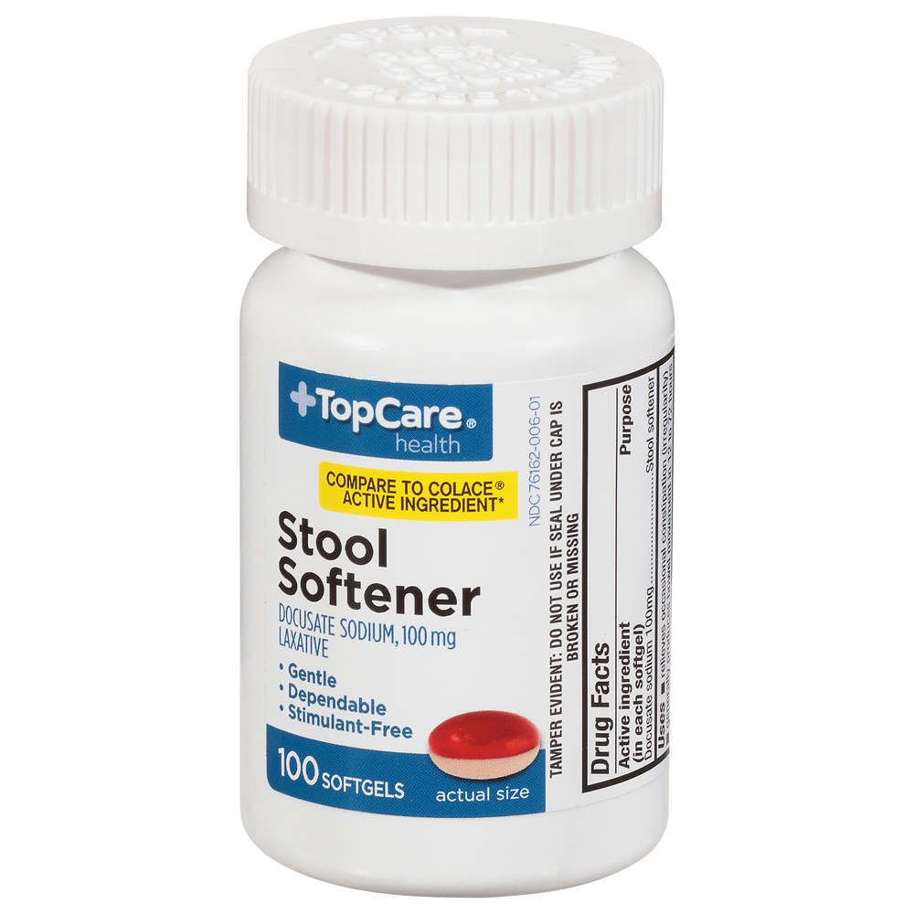 TopCare Health Stool Softener, 100 mg, SoftgelsFrontRightElevated