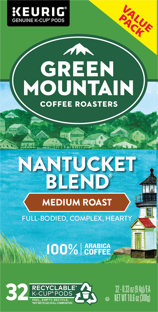Green Mountain Coffee Roasters Medium Roast Nantucket Blend K Cup Pods Value Pack