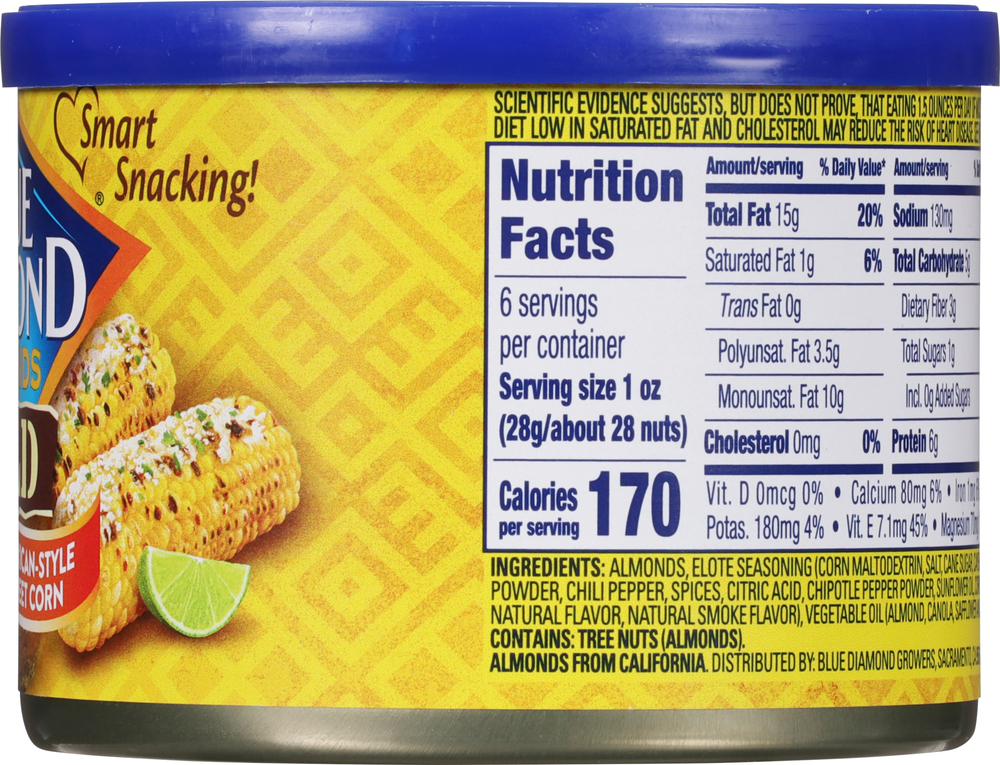 Blue Diamond Almonds, Elote MexicanStyle Street Corn Flavored, Bold