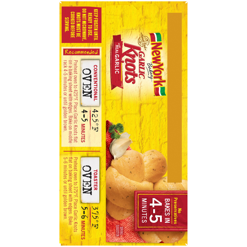 New York Bakery Garlic Knots, HandTiedPlanogramLeft