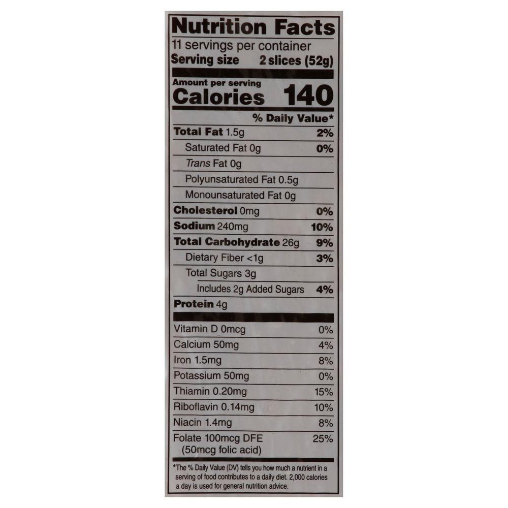 Raley's Sliced White BreadNutritionFacts